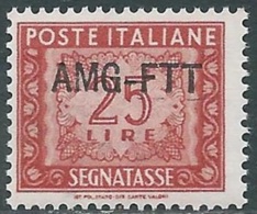 1949-54 TRIESTE A SEGNATASSE 25 LIRE MNH ** - UR33 - Impuestos