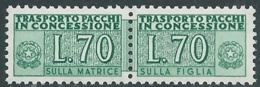 1955-81 ITALIA PACCHI IN CONCESSIONE 70 LIRE MNH ** - UR38-4 - Colis-concession