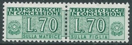 1955-81 ITALIA PACCHI IN CONCESSIONE 70 LIRE MNH ** - UR38-5 - Colis-concession