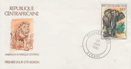 Enveloppe  FDC  1er  Jour   REPUBLIQUE  CENTRAFRICAINE    Elephant   1982 - Olifanten