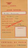 Carte D'embarquement Aviacion Y Comercio Palma-Barcelona 24 Avril 1954 - Bordkarten