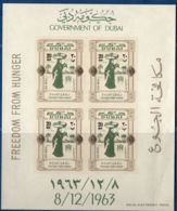 Dubai 1964, Freedom From Hunger Overprinted Block Issue 20 NP Imperforated MNH - Tegen De Honger