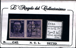 6940B) ITALIA- Zara, 50C. Serie Di Propaganda Sovrastampata - 9 Ottobre 1943-MI 20 II-TYPE II H -FIRMATO SENZA GOMMA - Occ. Allemande: Zara