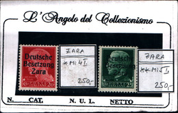 6945B) ITALIA- Zara, 20C.+15C IMPERIALE Sovrastampata - 9 Ottobre 1943-MI 3 II-MI 4 II-FIRMATI-SENZA GOMMA - Occ. Allemande: Zara