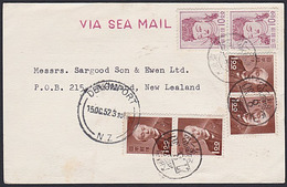 JAPAN - NZ NOTICE OF REMOVAL PRIVATE STATIONERY CARD VIA SEA MAIL - Cartas & Documentos