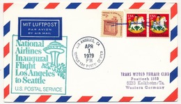 ETATS UNIS - National Air Lines - Vol Inaugural Los Angeles => Seatle - US Postal Service - Los Angeles 1er Avril 1979 - 3c. 1961-... Storia Postale