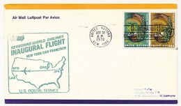 ETATS UNIS - SERBORRO WORLD AIRLINES - Vol Inaugural New Yorl => San Francisco - US Postal Service - 30 Oct 1978 - 3c. 1961-... Cartas & Documentos