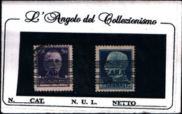 6951B) ITALIA- Zara,50C.+ 1.25l. Sovrastampa Con Righe Orizzontali - 4 Novembre 1943-USATI - Duitse Bez.: Zara