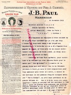 13- MARSEILLE - RARE LETTRE SIGNEE J.B. PAUL -SAVON SAVONNERIES A VAPEUR DU FER A CHEVAL-LE CAPUCIN-L' ARLESIENNE-1912 - Perfumería & Droguería