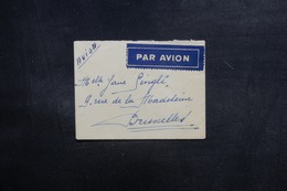 CONGO BELGE - Enveloppe De Manono Pour Bruxelles En 1938 Par Avion , Affranchissement Plaisant Au Verso - L 41730 - Covers & Documents