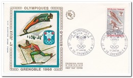 Frankrijk 1968, FDC 27 Janv. 68, Olympic Wintergames Grenoble - Winter 1968: Grenoble