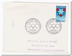 Frankrijk 1967, Olympic Letter From Paris To Marseille - Winter 1968: Grenoble