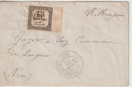 Lettre 1869 De Saint Pierre Le Moutier Pour Langeron Niévre Avec Taxe 3 Annulation OR - 1849-1876: Periodo Clásico