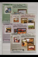 IMPRESSIONIST PAINTERS 2009 Comoros Island Never Hinged Mint Miniature Sheet Collection Presented On Stock Book Pages. A - Unclassified