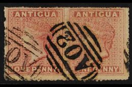 1863-67 1d Dull Rose, SG 6, Fine Used Horizontal PAIR, Fresh. (2 Stamps) For More Images, Please Visit Http://www.sandaf - Sonstige & Ohne Zuordnung