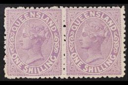 QUEENSLAND 1895 1s Mauve On Thick Paper, SG 205, Horizontal Pair, Fine Mint For More Images, Please Visit Http://www.san - Other & Unclassified