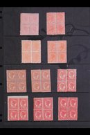 QUEENSLAND PENNY BLOCKS OF FOUR - Attractive Mint Group Incl. 1882-91 1d Pale Vermilion-red & Deep Vermilion-red Shades, - Other & Unclassified