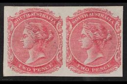 SOUTH AUSTRALIA 1876 2d IMPERF PLATE PROOF PAIR Printed In Rose On Watermarked Paper, Unused & Without Gum & Vertical Cr - Other & Unclassified