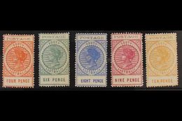 SOUTH AUSTRALIA 1902-04 Tall Types With Thin "POSTAGE" At Top, Lovely Fresh Group With 4d, SG 269, 6d, SG 270, 8d, SG 27 - Altri & Non Classificati