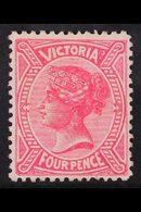 VICTORIA 1880-84 4d Rose-carmine, SG 206, Fine Mint For More Images, Please Visit Http://www.sandafayre.com/itemdetails. - Autres & Non Classés