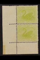 WESTERN AUSTRALIA 1902-11 8d Apple-green, Wmk V Over Crown, Vertical Corner Marginal Pair, SG 121, Never Hinged Mint For - Altri & Non Classificati