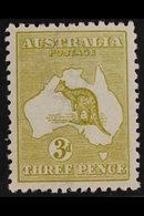 1915-27 3d Light Olive Roo Die IIB, SG 37e, Very Fine Mint Very Fresh. For More Images, Please Visit Http://www.sandafay - Autres & Non Classés