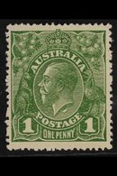 1924 1d Sage-green KGV Head No Wmk FLAW UNDER NECK Variety, SG 83c, Fine Mint, Very Fresh. For More Images, Please Visit - Otros & Sin Clasificación