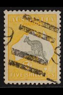 1929-30 5s Grey & Yellow Roo, SG 111, Fine Used With Neat Bar Cancel, Superb Centring, Very Fresh. For More Images, Plea - Other & Unclassified