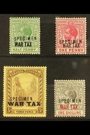 1918 War Tax Set Overprinted "SPECIMEN", SG 96s/99s, Very Fine Mint (4 Stamps) For More Images, Please Visit Http://www. - Sonstige & Ohne Zuordnung