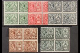 1920 Peace Celebration Complete Set, SG 106/10, Fine Mint BLOCKS Of 4, Two Stamps In Each Block Are Never Hinged, Very F - Other & Unclassified