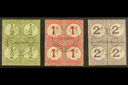 POSTAGE DUES 1932 USED BLOCKS OF FOUR Set On Ordinary Paper, SG D4, D5 And D6, Each Block Bearing Clear 9 Feb 45 Cds Can - Altri & Non Classificati