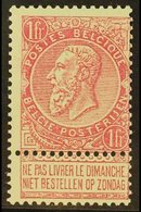 1893-1900 1f Carmine On Green With Label (SG 89, Michel 58, COB 64), Never Hinged Mint, Centered To Lower Right, Very Fr - Andere & Zonder Classificatie