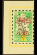 FLEMISH LEGION 1943 +50fr Green, Black, And Yellow With "1943" And Aircraft Overprint In Red, Perforated 11½, COB E35, S - Andere & Zonder Classificatie