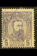 BELGIAN CONGO 1887-94 5f Violet King (SG 12, COB 11), Fine Used, Centered To Lower Left, Very Fresh. For More Images, Pl - Other & Unclassified