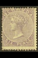 1865-1903 6d Dull Purple, SG 6, Unused No Gum, Some Short Perfs, Centred To Upper Left, Fresh Colour, Cat £1,000. For Mo - Bermudas