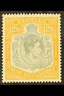 1938 12s.6d Grey And Brownish Orange, SG 120a, Lightly Hinged Mint, Usual Streaky Gum. For More Images, Please Visit Htt - Bermudas