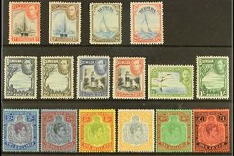 1938-53 Complete "Basic" Definitive Set, SG 116/121b, 5s & 12s6d Are Perf 13, Very Fine Mint (16 Stamps) For More Images - Bermudas