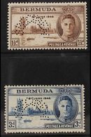 1946 SPECIMENS. Victory Set, Perforated "Specimen", SG 123s/4s, Very Fine Mint, Large Part Og. (2 Stamps) For More Image - Bermudas