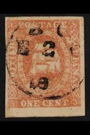 1853-59 1c Dull Red (type C), SG 16, Used With 4 Margins, Cancelled By Very Fine Rural "E 2 C" Datestamp Of Beterverwagt - Guyana Britannica (...-1966)