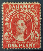 BAHAMAS 1861 - Pen Canceled - Sc# 2 - 1p - 1859-1963 Colonie Britannique