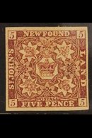 1857-64 5d Brown-purple, Thick Paper, SG 5, Mint With Four Wide Margins, Large Part Gum. A Lovely Example. For More Imag - Other & Unclassified