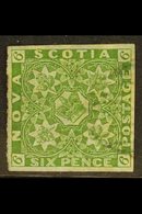 1851-60 6d Yellow-green, Imperforate, SG 5, Fine Used With Light Cancel, Four Margins. For More Images, Please Visit Htt - Other & Unclassified