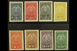 REVENUE STAMPS QUEBEC 1907 Stock Transfer Complete Set (as Barefoot 1/8) IMPERF PROOFS On Card, Van Dam QST 1-8P. The $1 - Altri & Non Classificati