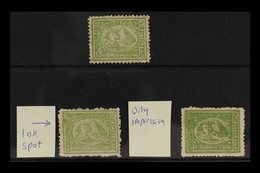 1874-75 5pi Green Sphinx & Pyramid Perf 12½, SG 41, Three Mint Examples (with Small Gum Faults) Inc One Oily Impression  - Autres & Non Classés
