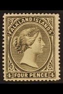 1889 4d Olive Grey Black "REVERSED CA WATERMARK", SG 12x, Mint With Large Part OG. For More Images, Please Visit Http:// - Falkland Islands