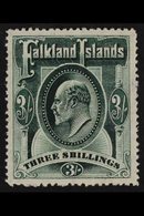 1904 3s Deep Green, Ed VII, SG 49b, Fine Mint. For More Images, Please Visit Http://www.sandafayre.com/itemdetails.aspx? - Falkland