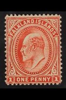 1904-12 1d Dull Coppery Red On Thick Paper, SG 44d, Very Fine Mint. Brandon Certificate. For More Images, Please Visit H - Falkland Islands
