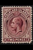 1912-20 2d Maroon Line Perf 14, SG 62b, Very Fine Mint. Scarce. For More Images, Please Visit Http://www.sandafayre.com/ - Falkland Islands