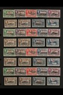 1944-45 Overprinted Sets For All Four Dependencies, SG A1/D8, Plus 6d Additional Listed Shades, SG A6a/D6a, Very Fine Mi - Falklandeilanden