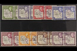 1946-49 "Thick & Coarse" Maps Set Including "Gap In 80th Parallel" Set (in Pairs With Normal), SG G1/8 & SG G1a/8a, Good - Islas Malvinas